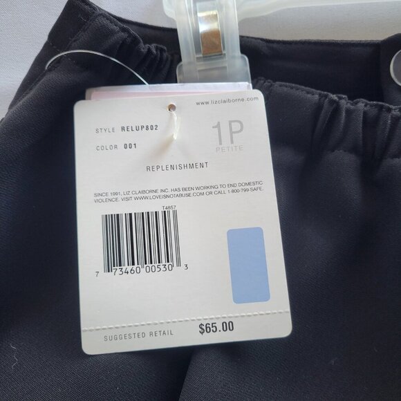NWT – LIZ Claiborne Petite Black Pants (Size: 1P) - Picture 7 of 10